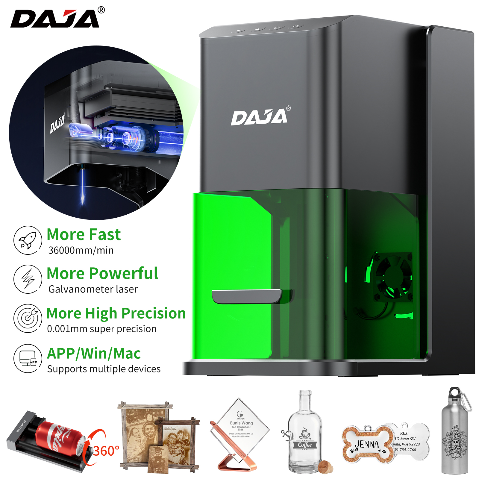 Desktop Laser Engraver - DAJA C1 Ultra Laser Engraver Galvanometer-based