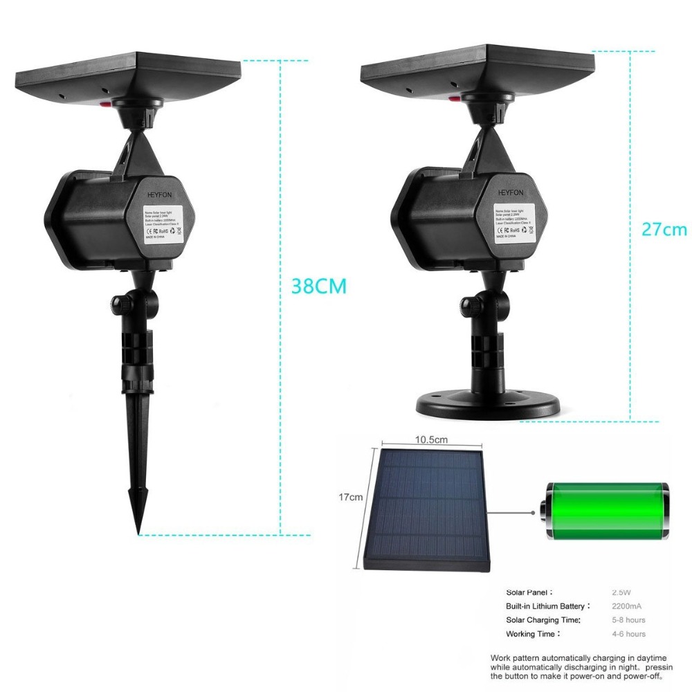 6W LED Solar Landscape Lightin - Industrial Laser Projector avaliação e preço