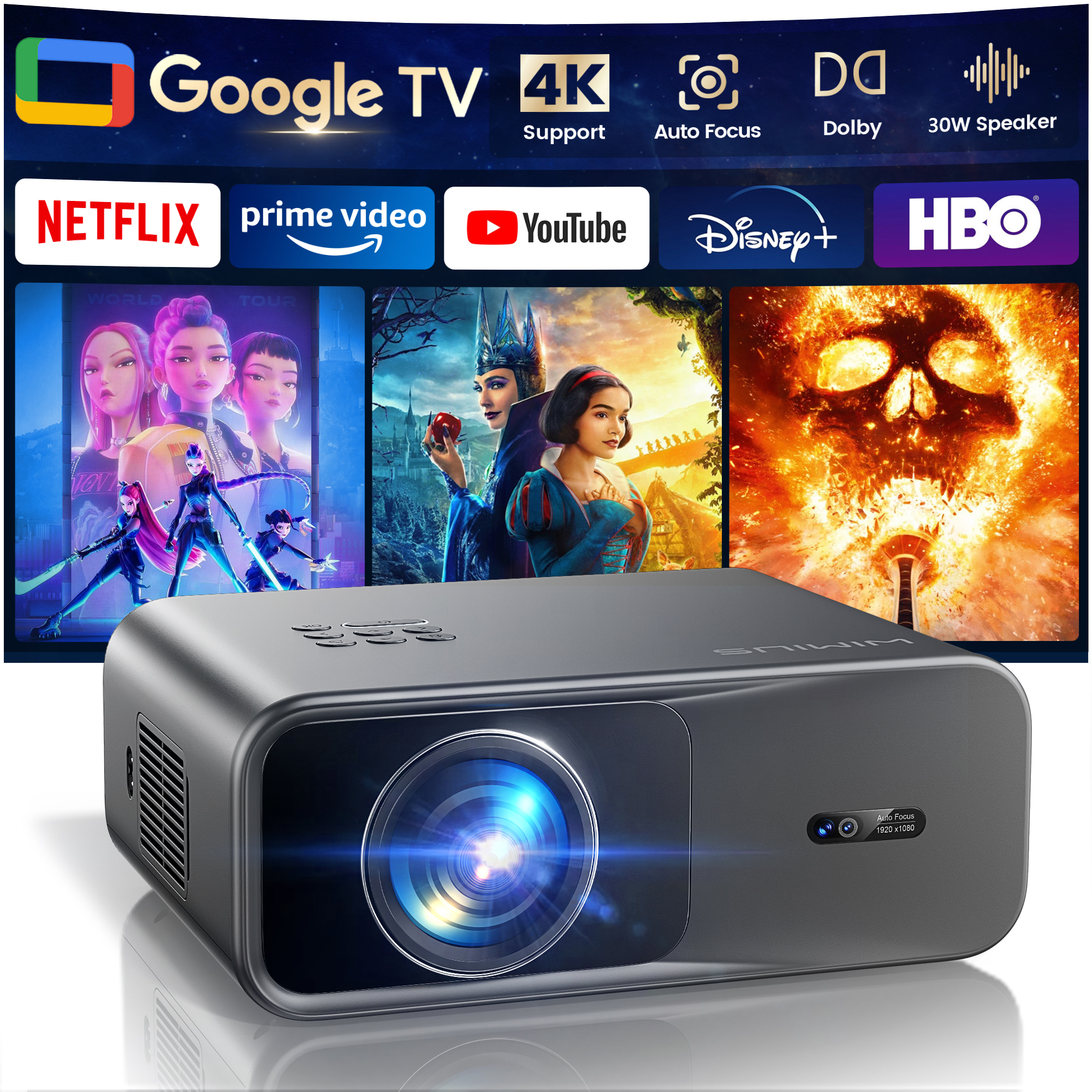 WIMIUS 1200 ANSI Projector 4K  - Industrial Laser Projector avaliação e preço
