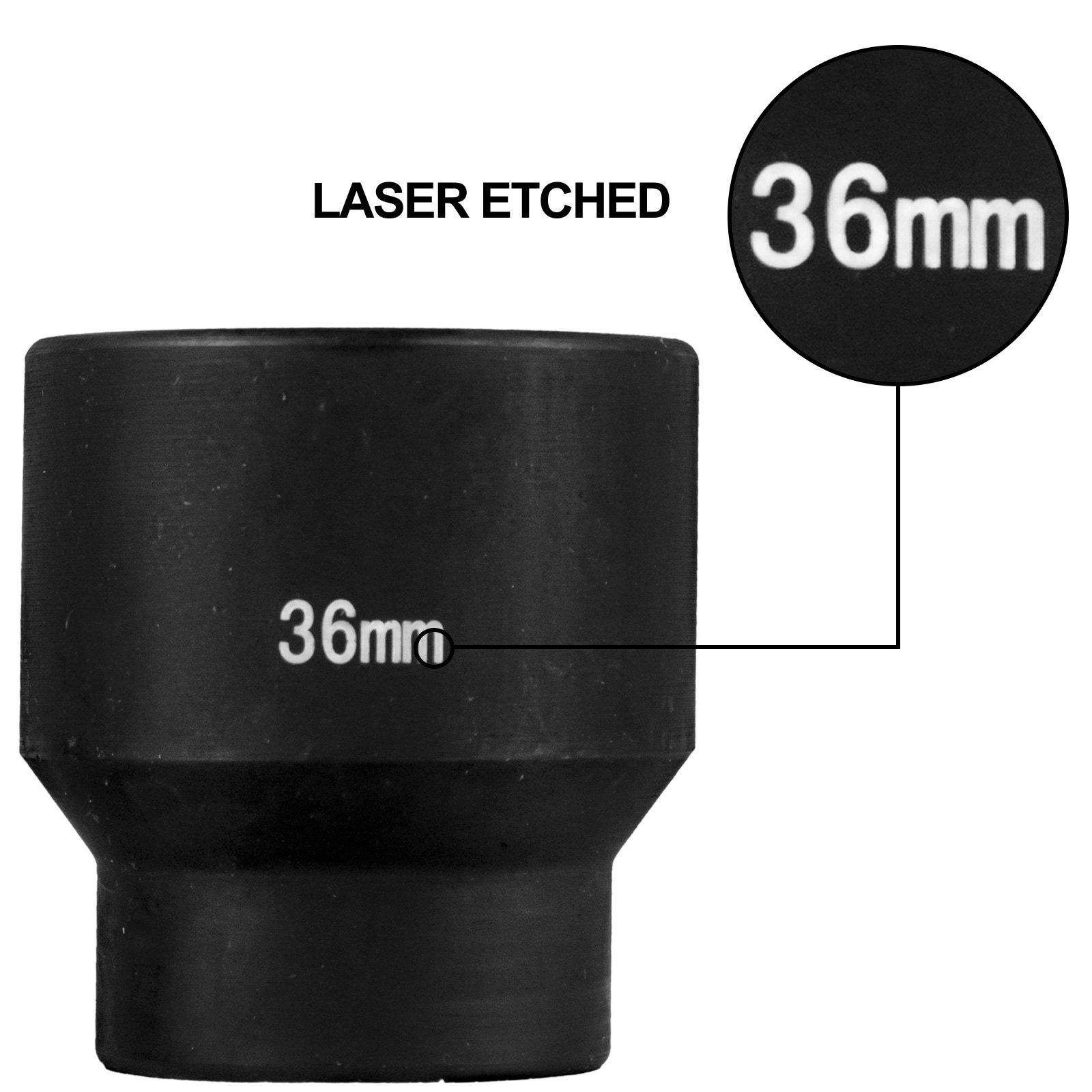 Metric Impact Socket Set, CR-V - Industrial Laser Etching avaliação e preço