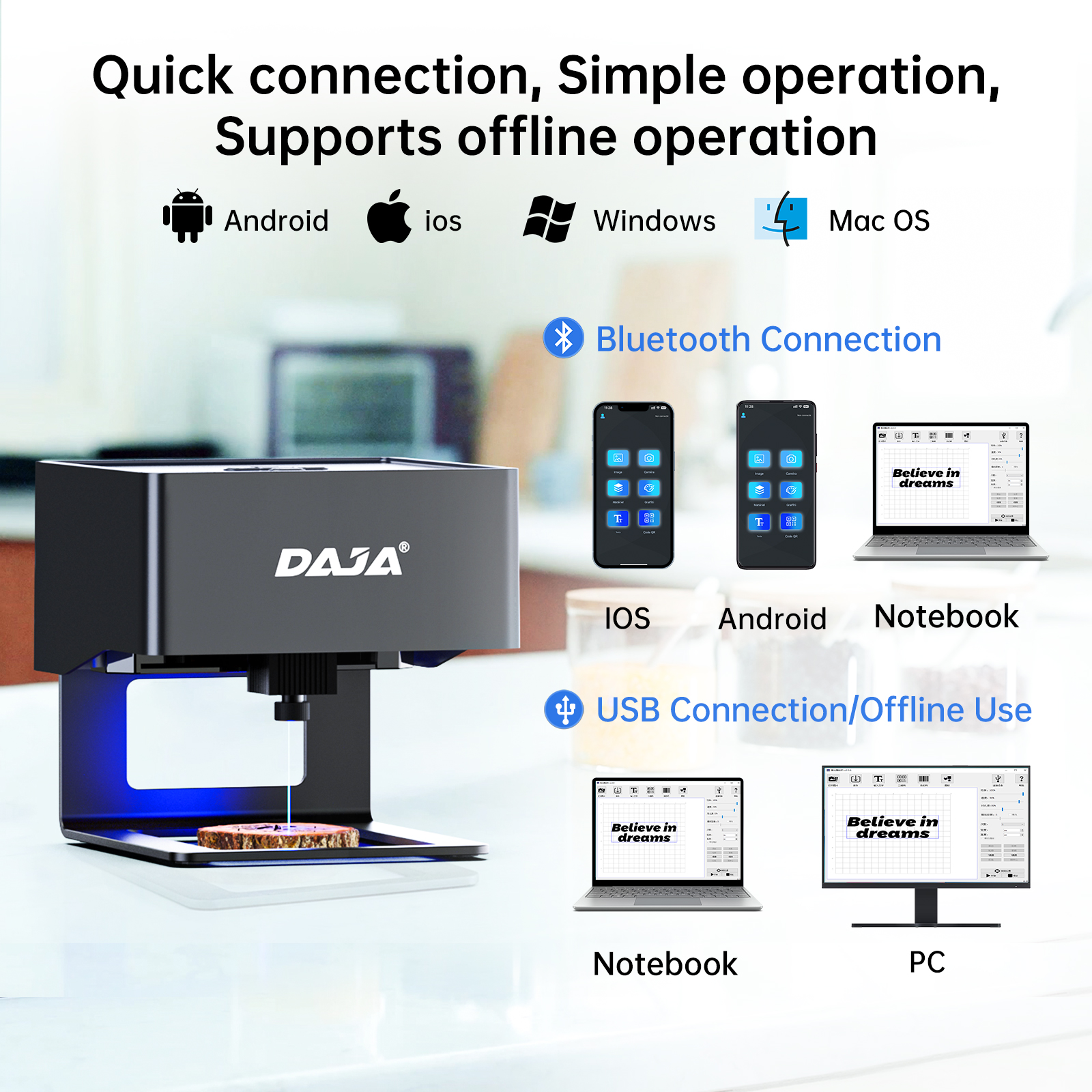 DAJA DJ6 Mini Portable Laser E - Desktop Laser Engraver avaliação e preço